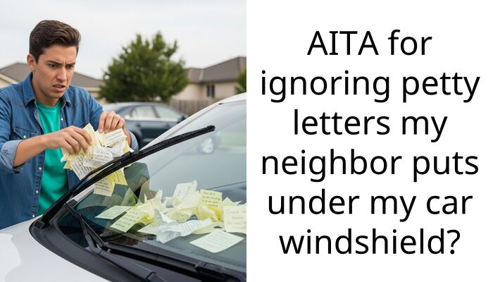 AITA for ignoring petty letters my neighbor puts under my car windshield?