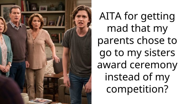 AITA for getting mad that my parents chose to go to my sisters award ceremony instead of my compet*tion?