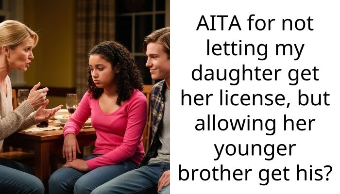AITA for not letting my daughter get her license, but allowing her younger brother get his?