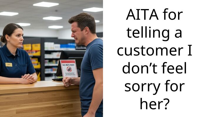 AITA for telling a customer I don’t feel sorry for her?