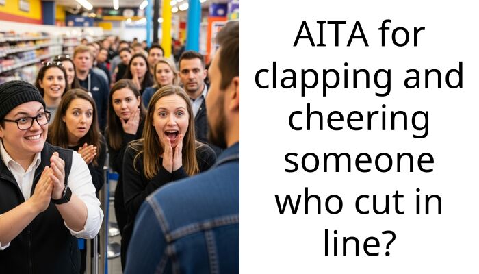 AITA for clapping and cheering someone who cut in line?