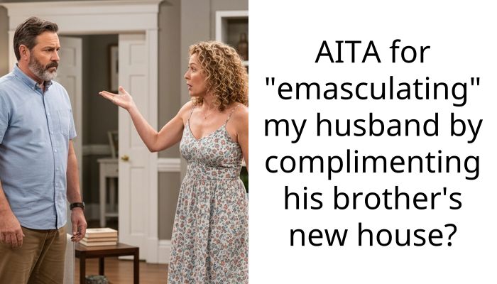 AITA for “emasculating” my husband by complimenting his brother’s new house?