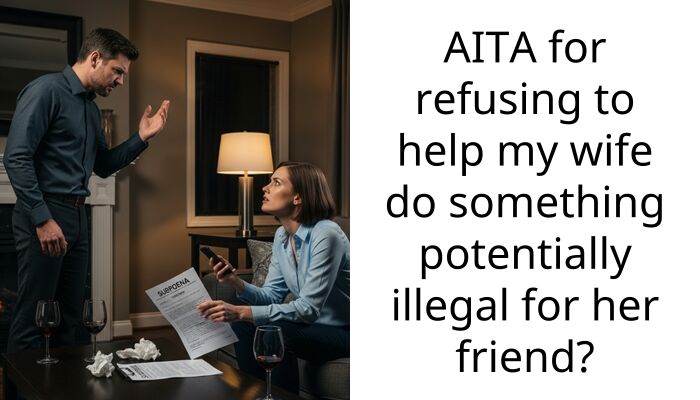 My wife wants me to hide stolen goods for her friend, but I refuse to lose my freedom