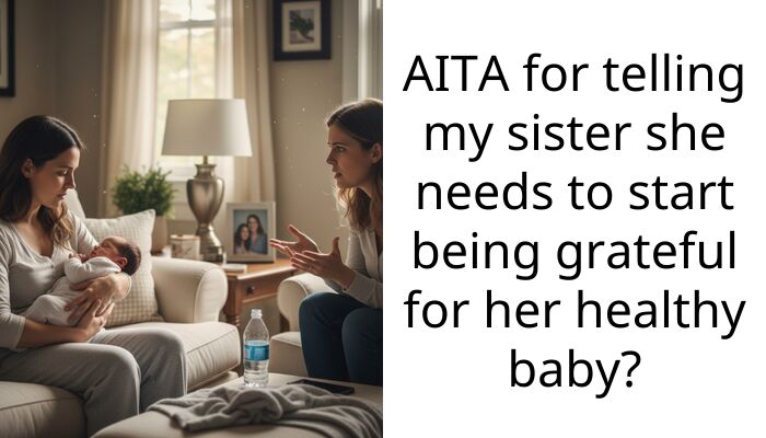 AITA for telling my sister she needs to start being grateful for her healthy baby?
