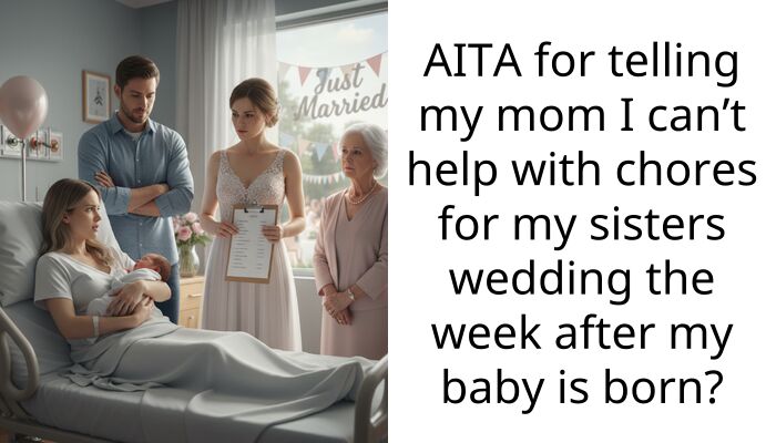 My mom expects me to do wedding ch**es while I’m recovering from birth with my newborn