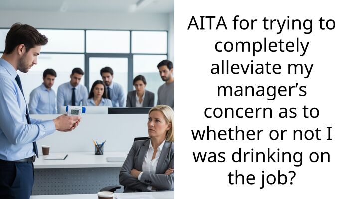 AITA for trying to completely alleviate my manager’s concern as to whether or not I was drinking on the job?