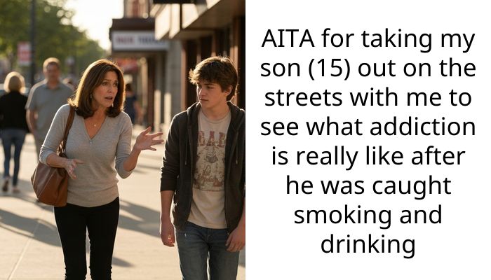 AITA for taking my son (15) out on the streets with me to see what addiction is really like after he was caught smoking and drinking