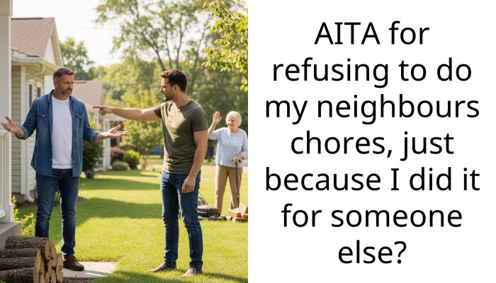 AITA for refusing to do my neighbours ch**es, just because I did it for someone else?