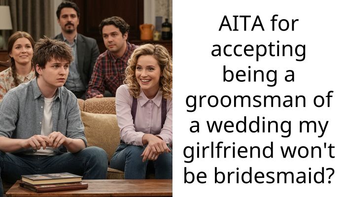 AITA for accepting being a groomsman of a wedding my girlfriend won’t be bridesmaid?