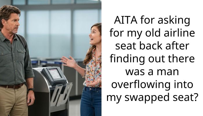 AITA for asking for my old airline seat back after finding out there was a man overflowing into my swapped seat?