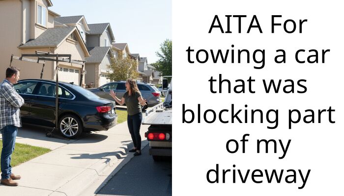 AITA For towing a car that was blocking part of my driveway