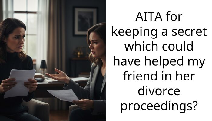 AITA for keeping a secret which could have helped my friend in her divorce proceedings?