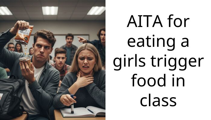 AITA for eating a girls trigger food in cla*s