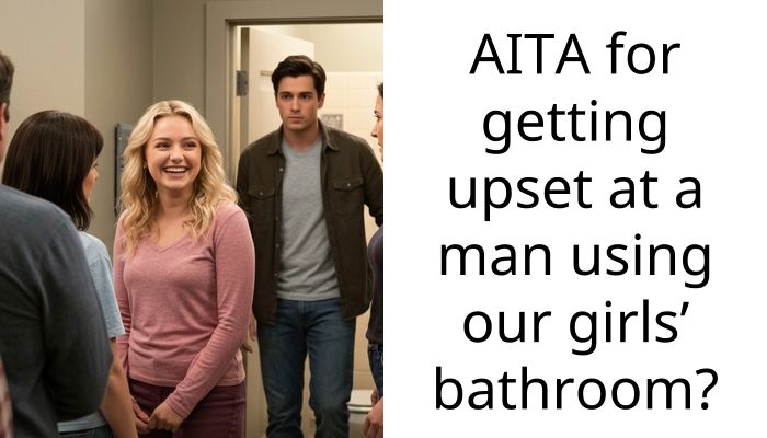 AITA for getting upset at a man using our girls’ bathroom?