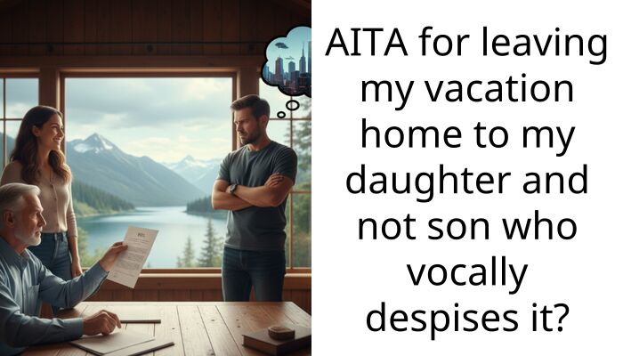 AITA for leaving my vacation home to my daughter and not son who vocally despises it?
