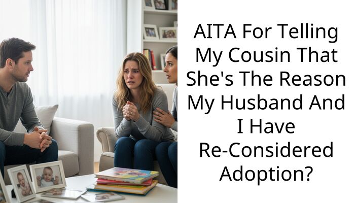 AITA For Telling My Cousin That She’s The Reason My Husband And I Have Re-Considered Adoption?