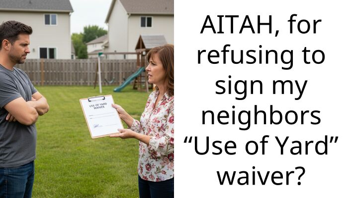 AITAH, for refusing to sign my neighbors “Use of Yard” waiver?