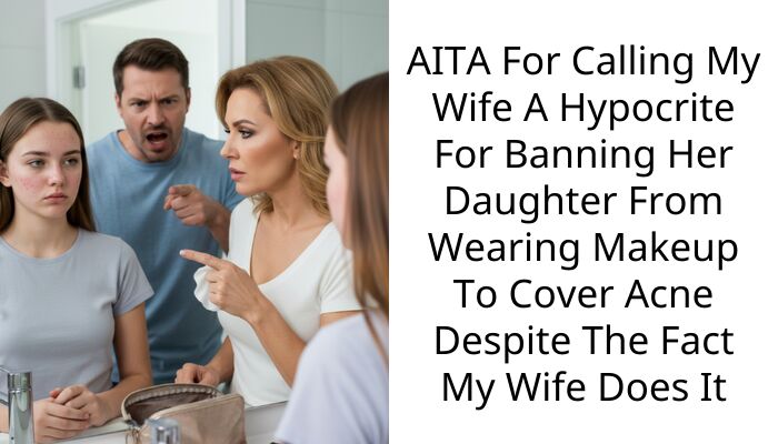 AITA For Calling My Wife A Hypocrite For Banning Her Daughter From Wearing Makeup To Cover Acne Despite The Fact My Wife Does It