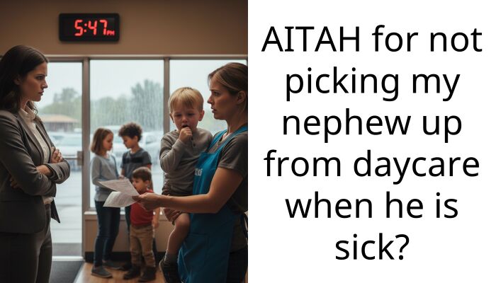 AITAH for not picking my nephew up from daycare when he is sick?