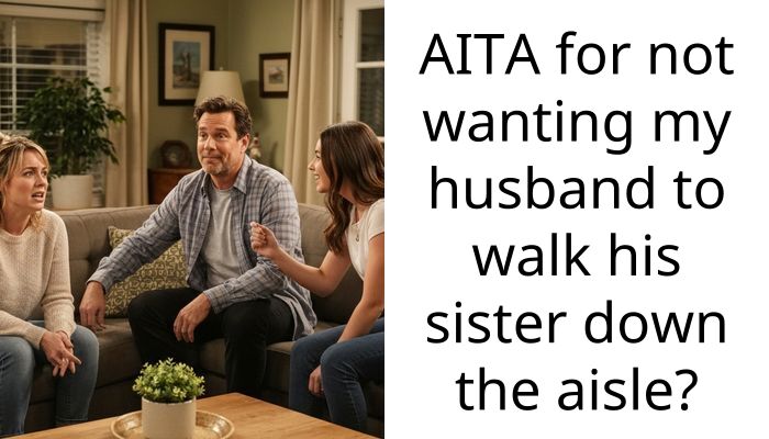 AITA for not wanting my husband to walk his sister down the aisle?