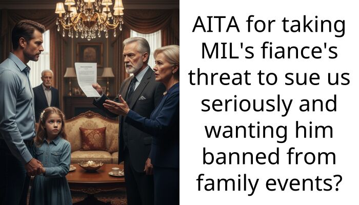 AITA for taking MIL’s fiance’s threat to sue us seriously and wanting him banned from family events?