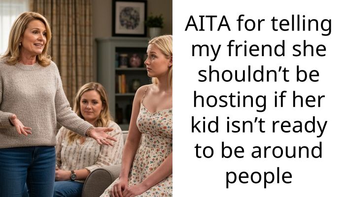 AITA for telling my friend she shouldn’t be hosting if her kid isn’t ready to be around people