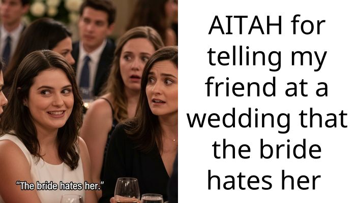 AITAH for telling my friend at a wedding that the bride hates her