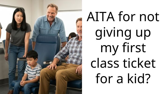 AITA for not giving up my first cla*s ticket for a kid?