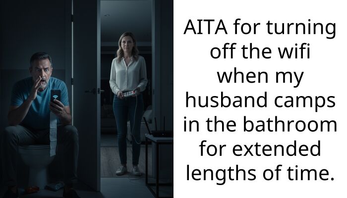 AITA for turning off the wifi when my husband camps in the bathroom for extended lengths of time.