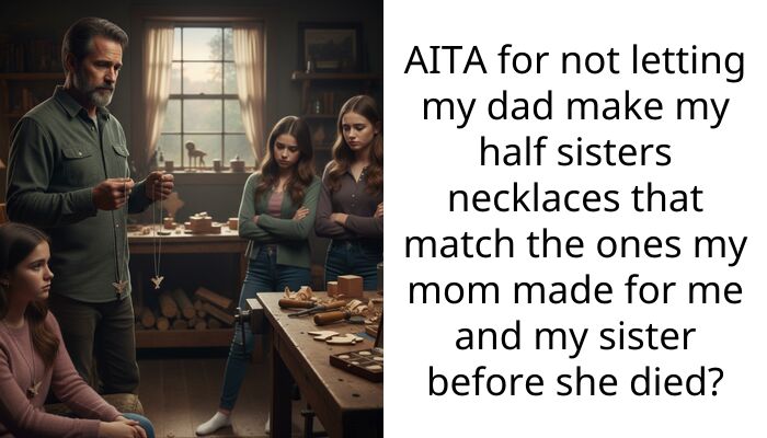 AITA for not letting my dad make my half sisters necklaces that match the ones my mom made for me and my sister before she died?