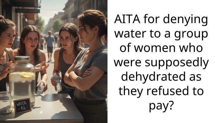 AITA for denying water to a group of women who were supposedly dehydrated as they refused to pay?