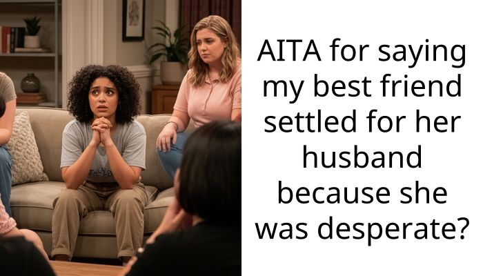 AITA for saying my best friend settled for her husband because she was desperate?