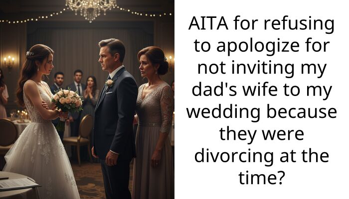 AITA for refusing to apologize for not inviting my dad’s wife to my wedding because they were divorcing at the time?