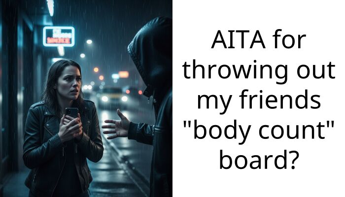 AITA for throwing out my friends “body count” board?