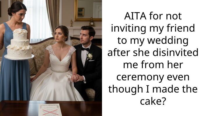 AITA for not inviting my friend to my wedding after she disinvited me from her ceremony even though I made the cake?