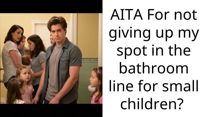 AITA For not giving up my spot in the bathroom line for small children?