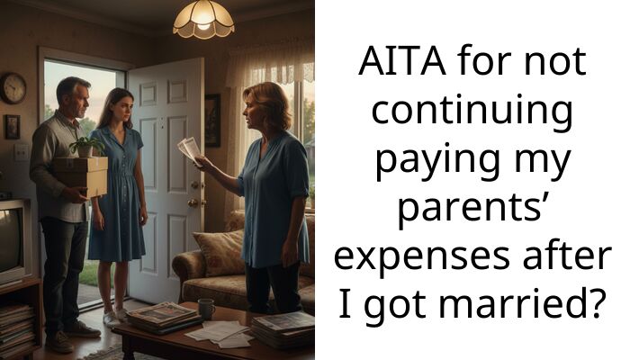 AITA for not continuing paying my parents’ expenses after I got married?