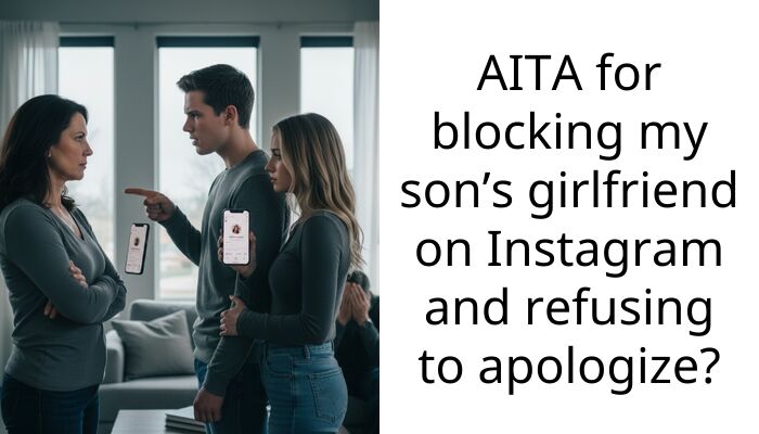 AITA for blocking my son’s girlfriend on Instagram and refusing to apologize?