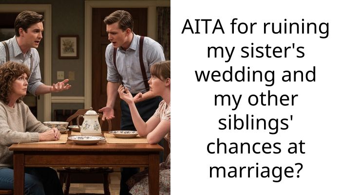 AITA for ruining my sister’s wedding and my other siblings’ chances at marriage?