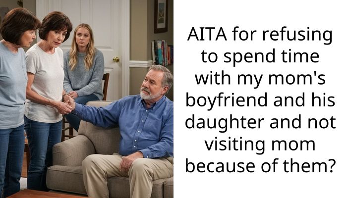 AITA for refusing to spend time with my mom’s boyfriend and his daughter and not visiting mom because of them?
