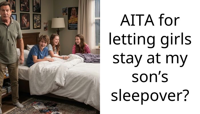 AITA for letting girls stay at my son’s sleepover?