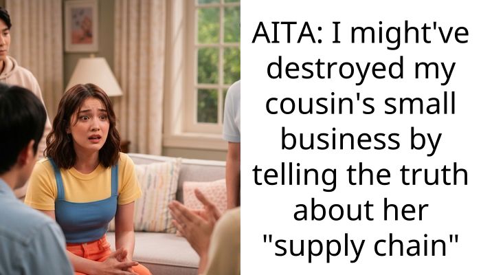 AITA: I might’ve destroyed my cousin’s small business by telling the truth about her “supply chain”