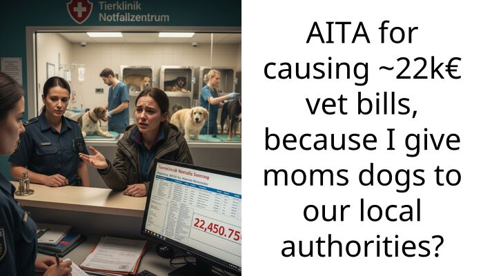 AITA for causing ~22k€ vet bills, because I give moms dogs to our local authorities?
