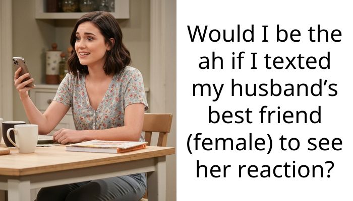 Would I be the ah if I texted my husband’s best friend (female) to see her reaction?