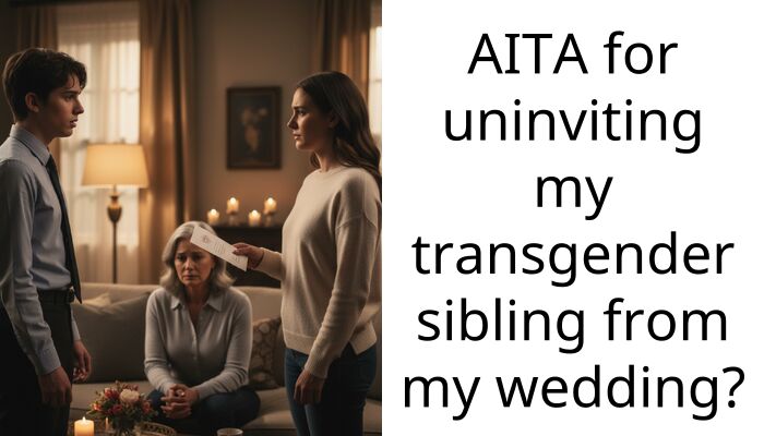 AITA for uninviting my transgender sibling from my wedding?