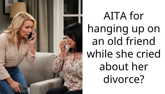 AITA for hanging up on an old friend while she cried about her divorce?