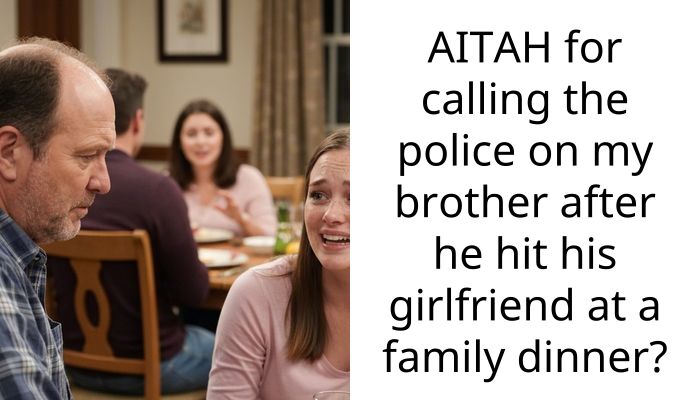 AITAH for calling the police on my brother after he hit his girlfriend at a family dinner?