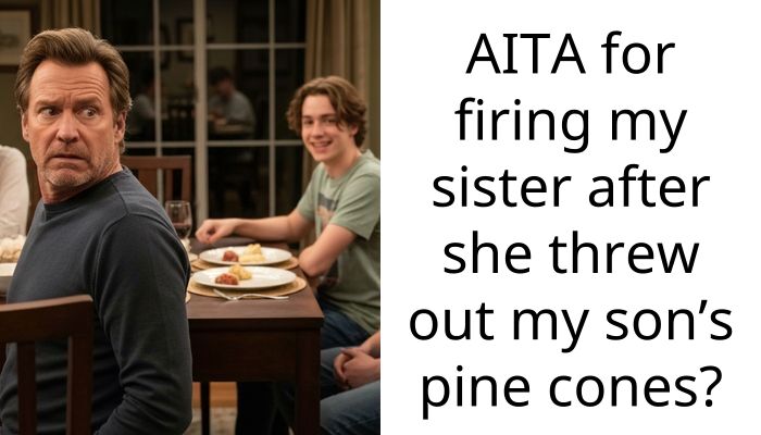 AITA for firing my sister after she threw out my son’s pine cones?