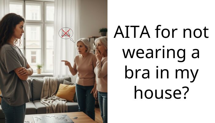 AITA for not wearing a bra in my house?