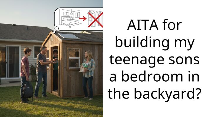 Man Accuses Ex-Wife Of Being Jealous After He Built A Tiny Home In His Backyard For His Teenage Sons, Completely Missing The Bigger Issue At Play